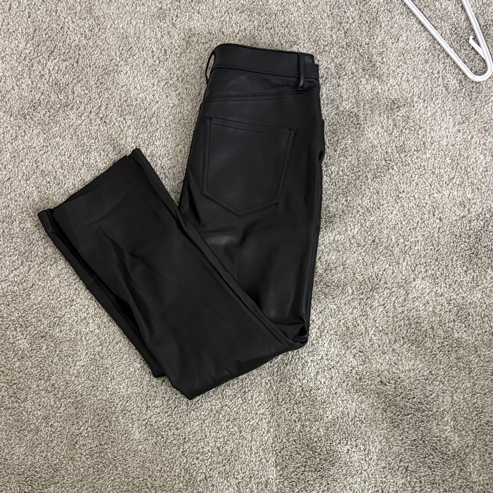 Express Black Leather-Style Trousers